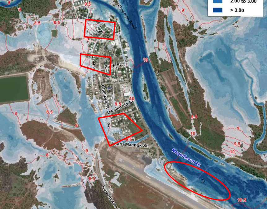 PREPARE NOW – Kowanyama Shire – flood as at 4:00pm Wednesday, 20th December 2023